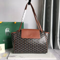GOYA 26S ROUETTE PM TOTE BAG 30CM IN BROWN CANVAS AND CALFSKIN