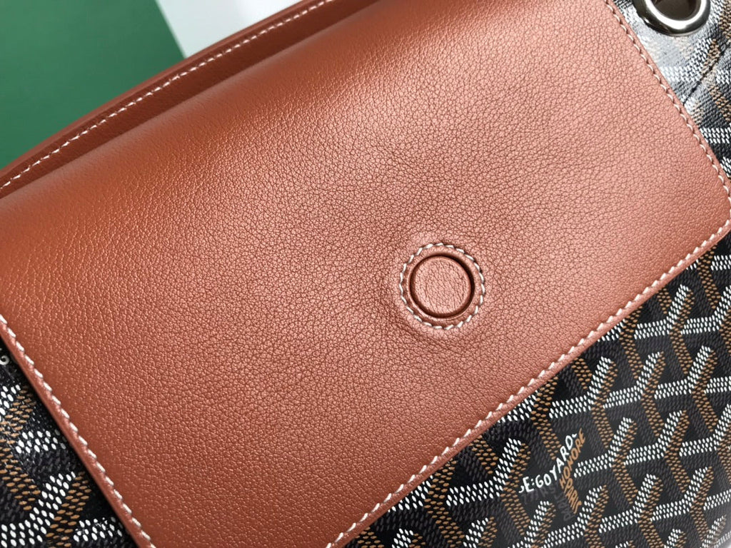 GOYA 26S ROUETTE PM TOTE BAG 30CM IN BROWN CANVAS AND CALFSKIN