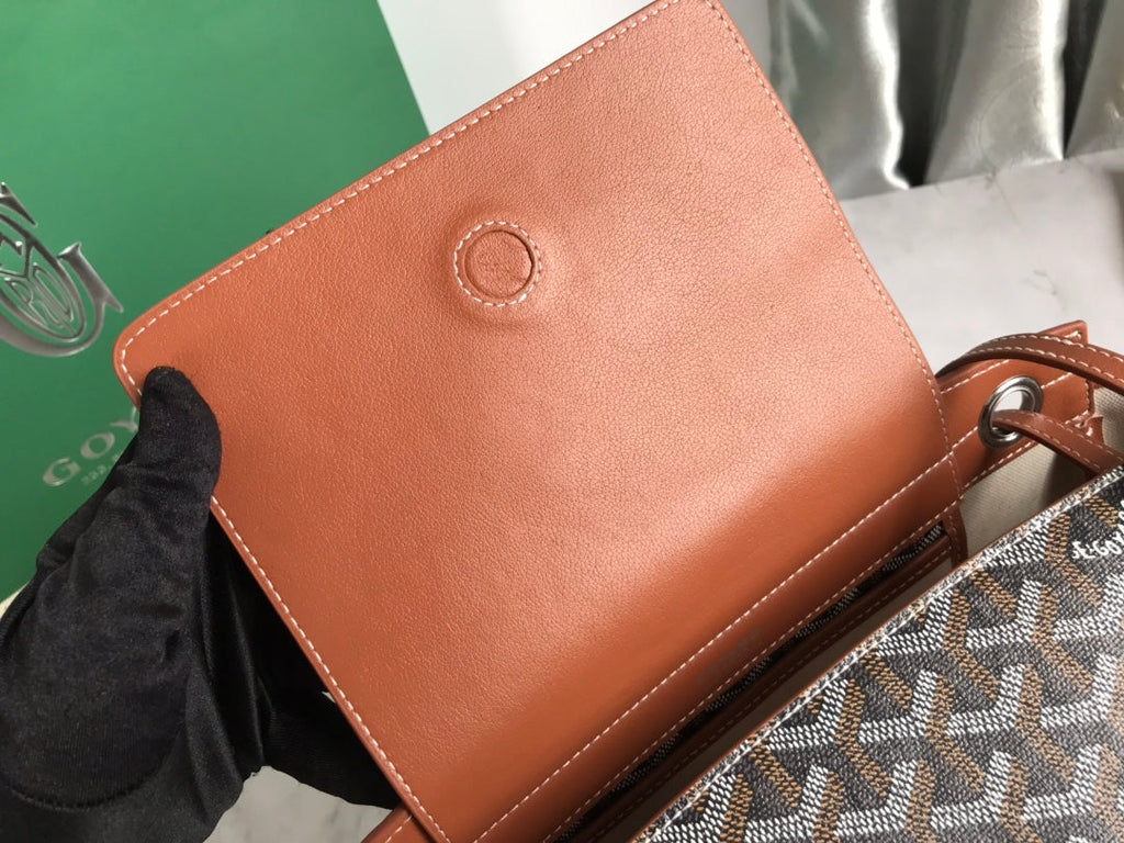GOYA 26S ROUETTE PM TOTE BAG 30CM IN BROWN CANVAS AND CALFSKIN