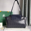 GOYA 26S ROUETTE PM TOTE BAG 30CM IN NAVY BLUE CANVAS AND CALFSKIN