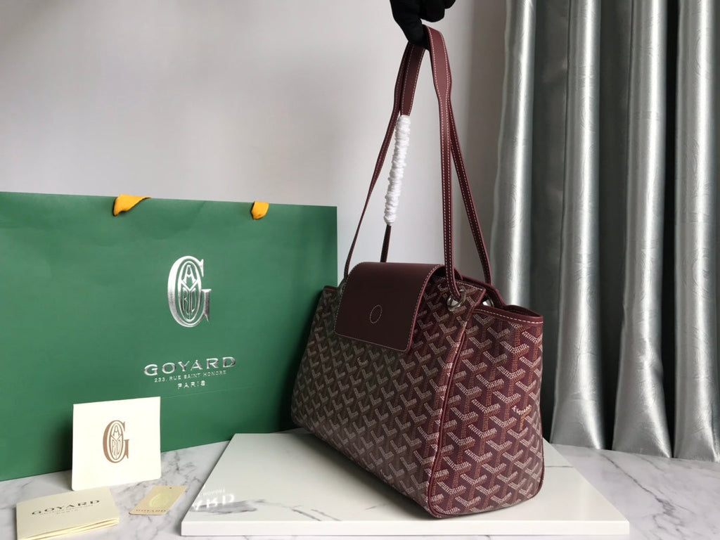ROUETTE PM TOTE BAG 30 IN BURGUNDY RED CANVAS