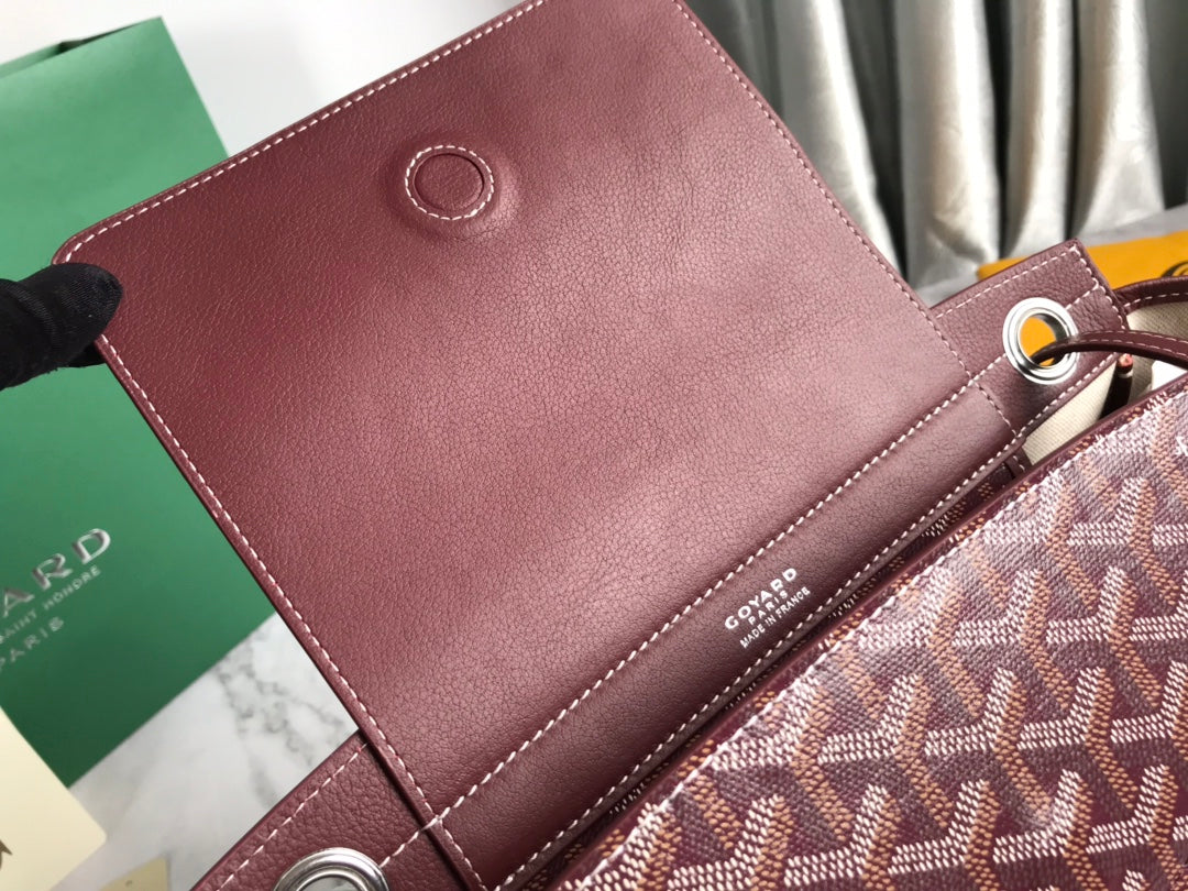 ROUETTE PM TOTE BAG 30 IN BURGUNDY RED CANVAS