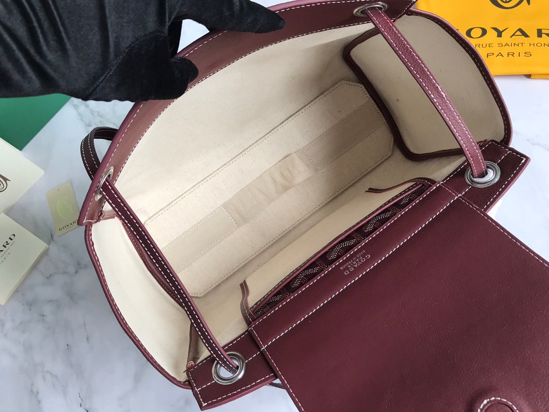 ROUETTE PM TOTE BAG 30 IN BURGUNDY RED CANVAS
