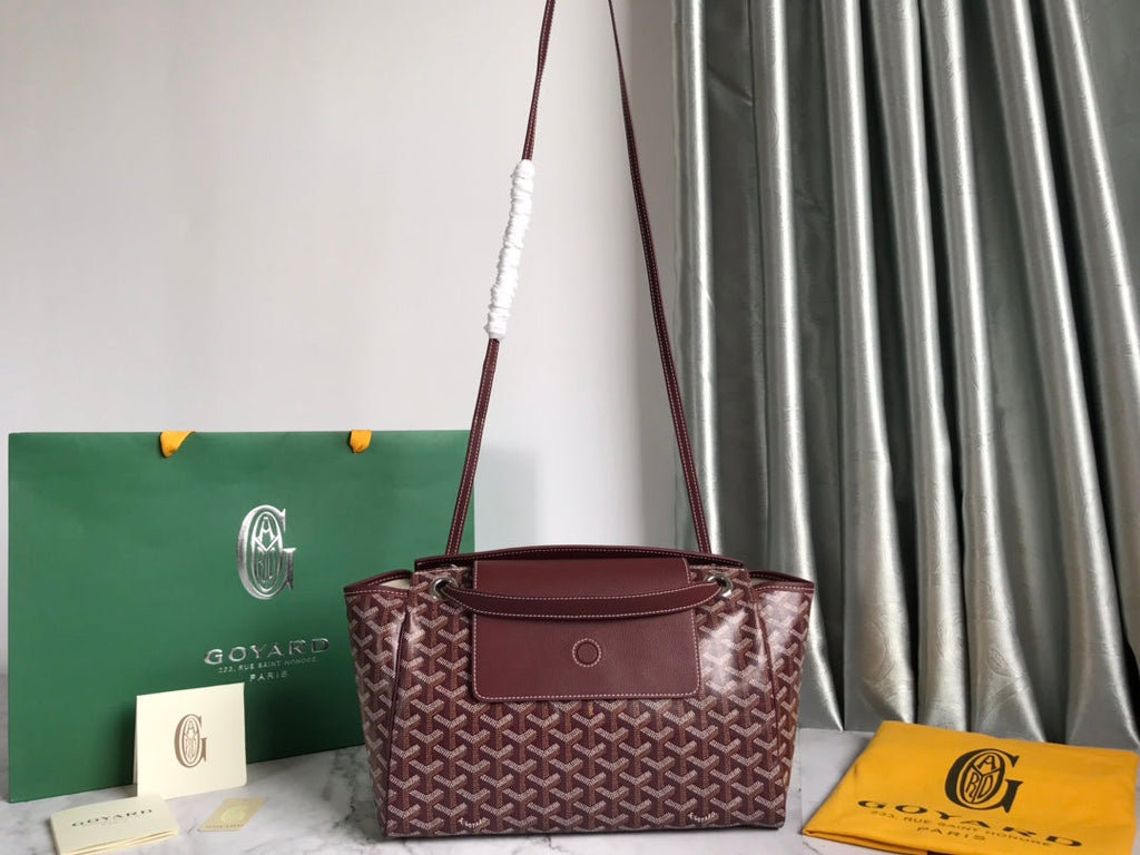 ROUETTE PM TOTE BAG 30 IN BURGUNDY RED CANVAS