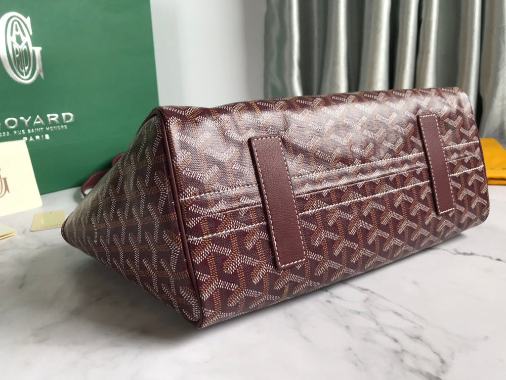 ROUETTE PM TOTE BAG 30 IN BURGUNDY RED CANVAS