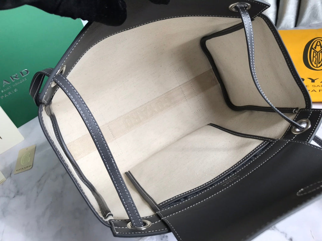 GOYA 26S ROUETTE PM TOTE BAG 30CM IN GRAY CANVAS AND CALFSKIN