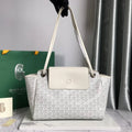 GOYA 26S ROUETTE PM TOTE BAG 30CM IN IVORY WHITE CANVAS AND CALFSKIN
