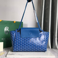 GOYA 26S ROUETTE PM TOTE BAG 30CM IN BLUE CANVAS AND CALFSKIN
