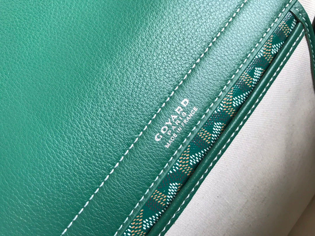 GOYA 26S ROUETTE PM TOTE BAG 30CM IN DARK GREEN CANVAS AND CALFSKIN