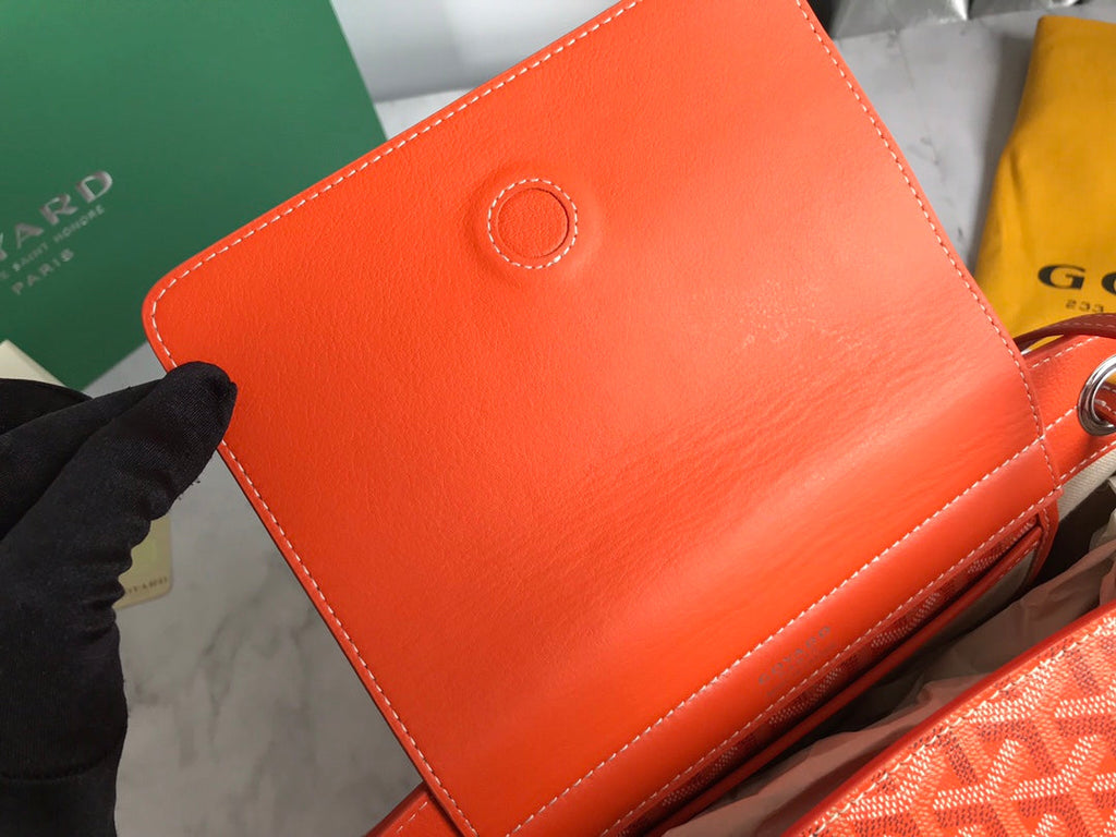 GOYA 26S ROUETTE PM TOTE BAG 30CM IN ORANGE CANVAS AND CALFSKIN