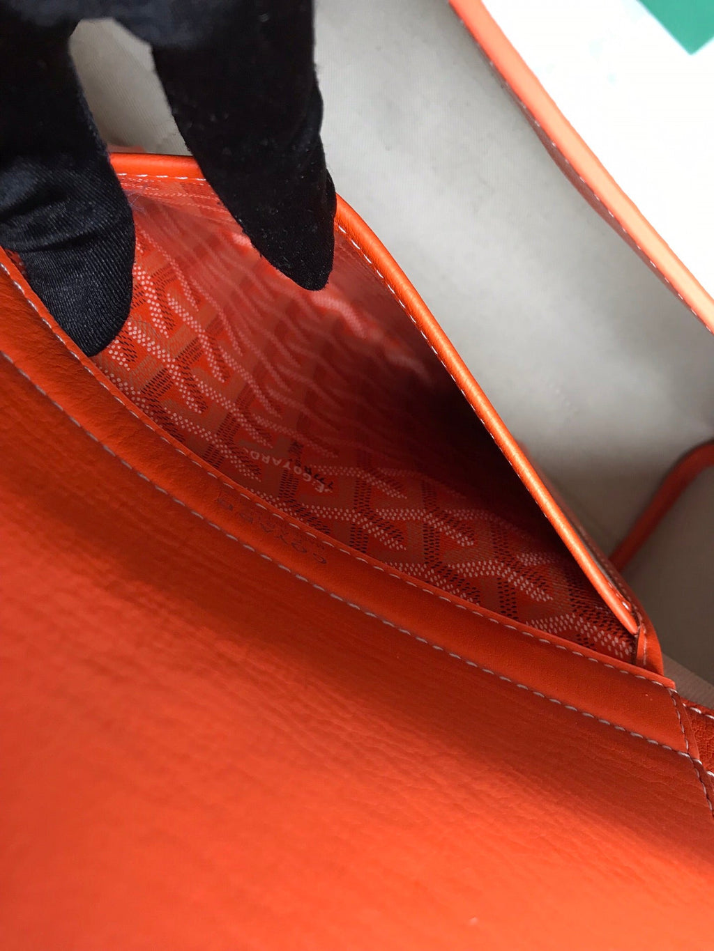 GOYA 26S ROUETTE PM TOTE BAG 30CM IN ORANGE CANVAS AND CALFSKIN