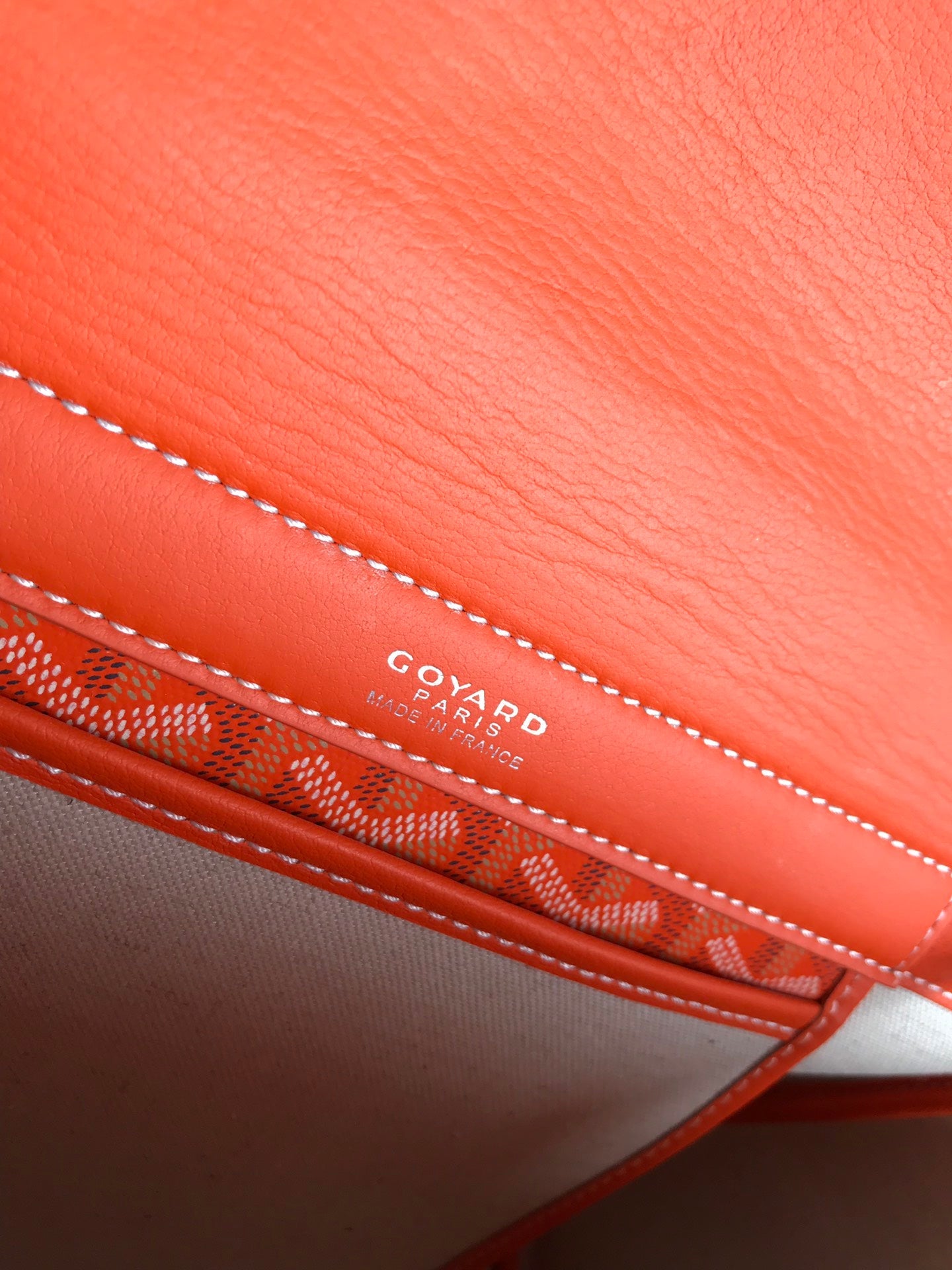 GOYA 26S ROUETTE PM TOTE BAG 30CM IN ORANGE CANVAS AND CALFSKIN
