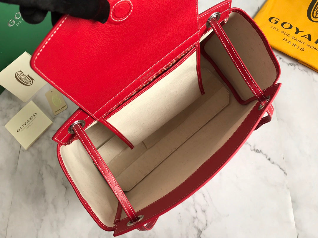 GOYA 26S ROUETTE PM TOTE BAG 30CM IN DARK RED CANVAS AND CALFSKIN