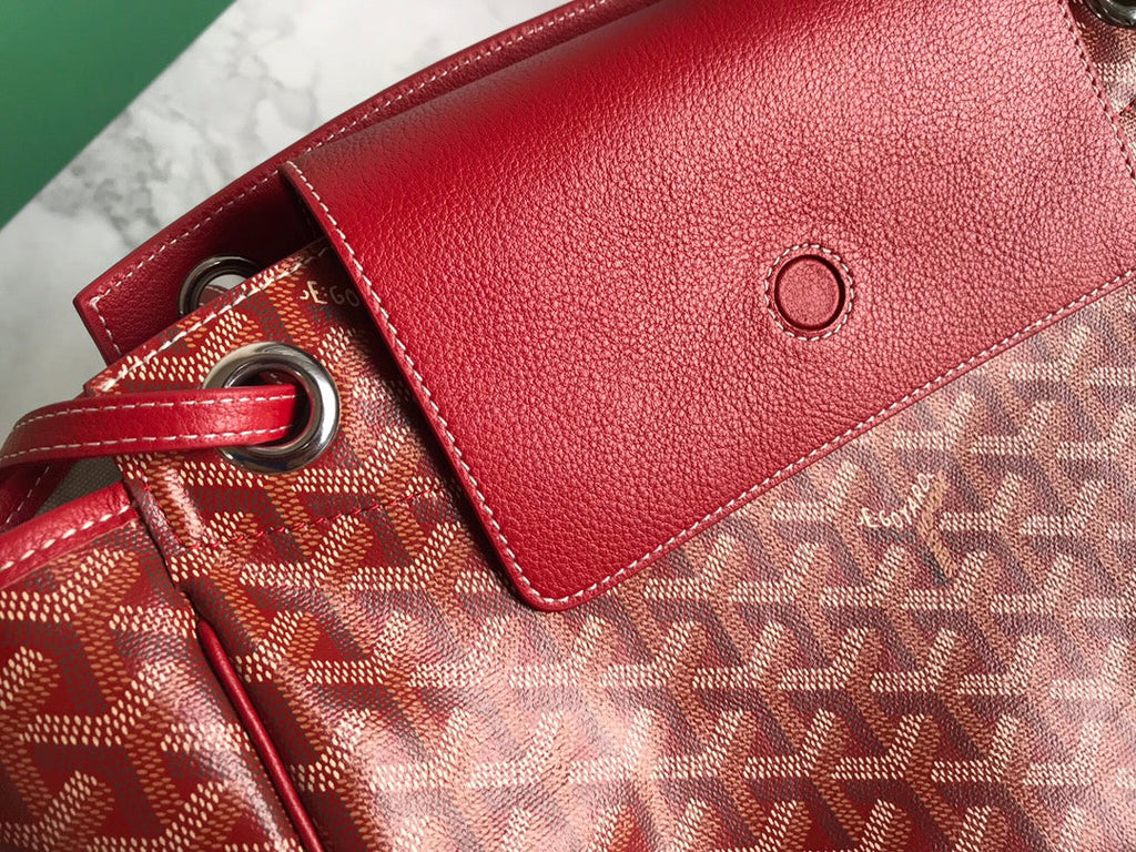 GOYA 26S ROUETTE PM TOTE BAG 30CM IN DARK RED CANVAS AND CALFSKIN