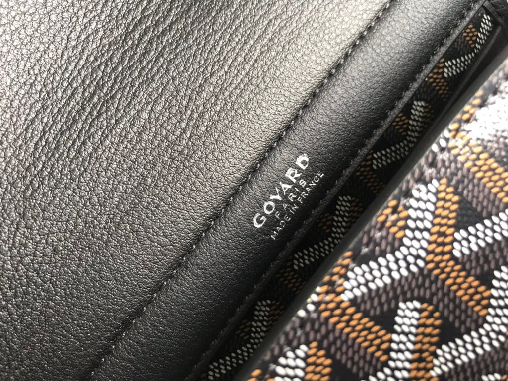GOYA 26S ROUETTE PM TOTE BAG 30CM IN BLACK AND BROWN CANVAS AND CALFSKIN