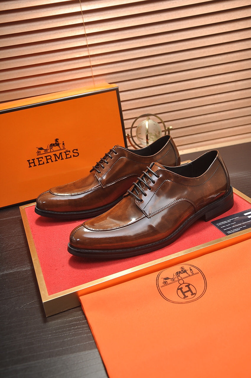 HM BUSINESS LACE UP SHOES CARAMEL CALFSKIN