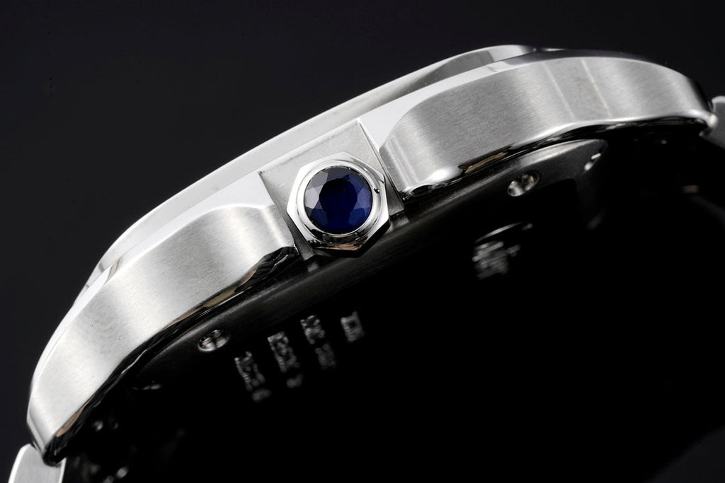 SANTOS MEDIUM MODEL DE CARTIER WATCH SILVER CASE WITH WHITE DIAL