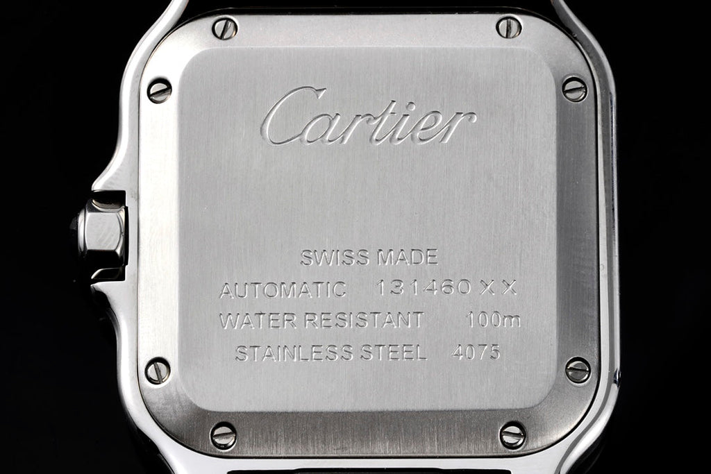 SANTOS MEDIUM MODEL DE CARTIER WATCH SILVER CASE WITH WHITE DIAL