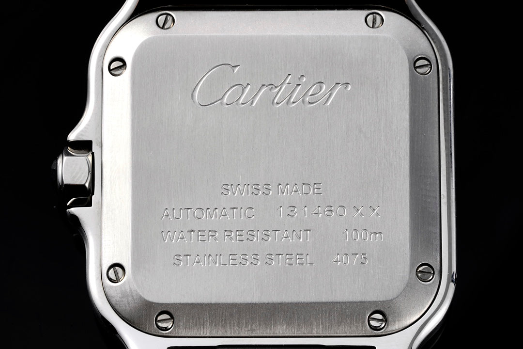 SANTOS MEDIUM MODEL DE CARTIER WATCH SILVER CASE WITH WHITE DIAL