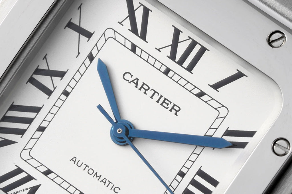 SANTOS MEDIUM MODEL DE CARTIER WATCH SILVER CASE WITH WHITE DIAL