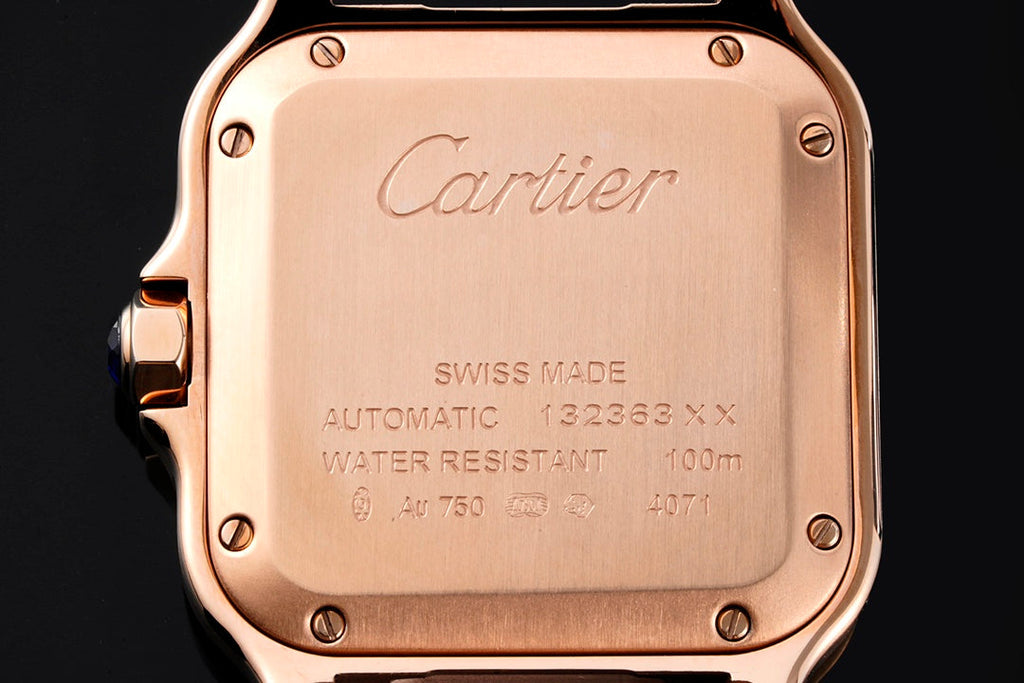 SANTOS MEDIUM MODEL DE CARTIER WATCH ROSE GOLD CASE WITH CRYSTALS
