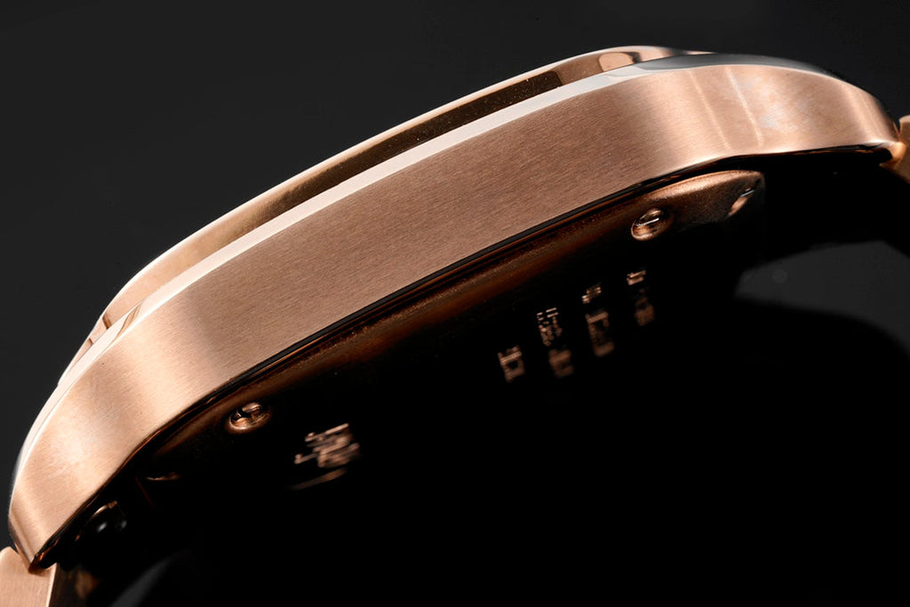 SANTOS MEDIUM MODEL DE CARTIER WATCH ROSE GOLD CASE WITH CRYSTALS