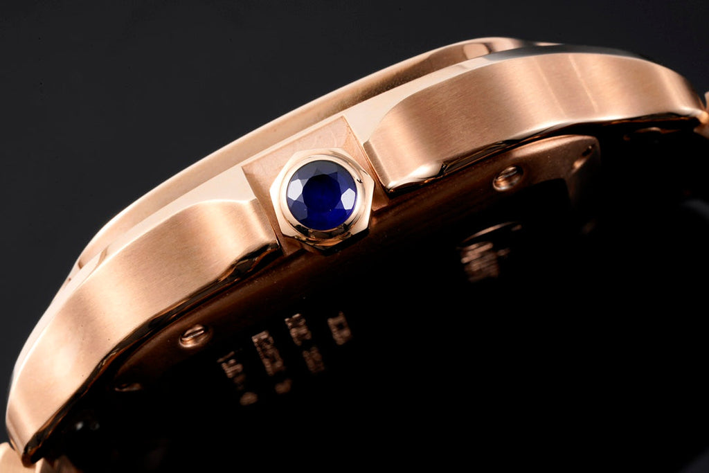 SANTOS MEDIUM MODEL DE CARTIER WATCH ROSE GOLD CASE WITH CRYSTALS