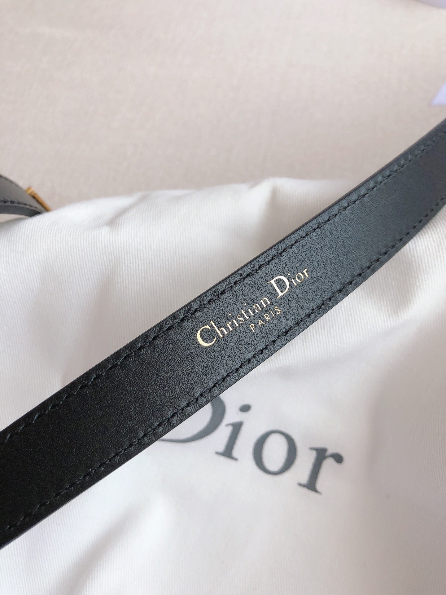 DIOR 25S BELT 20 MM IN BLACK CALFSKIN 613178