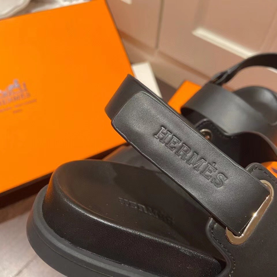 HM GENIUS SANDAL BLACK CALFSKIN