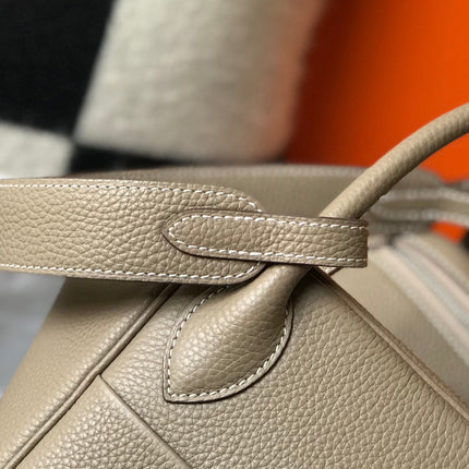 HM LINDY 30 BAG IN PEANUT BROWN CALFSKIN SILVER HARDWARE