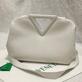 TRIANGLE HANDLE BAG 31 IN WHITE LAMBSKIN
