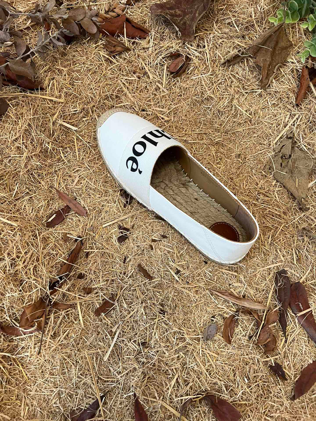 CHLOÉ 26S ESPADRILLE LOAFERS IN WHITE CALFSKIN AND CANVAS