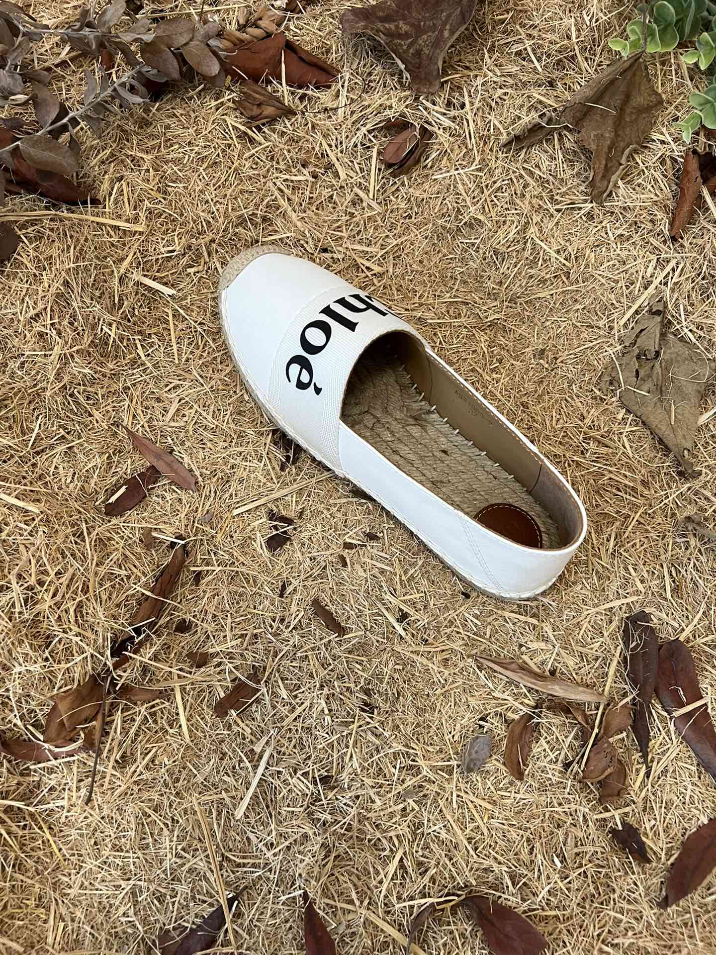 CHLOÉ 26S ESPADRILLE LOAFERS IN WHITE CALFSKIN AND CANVAS