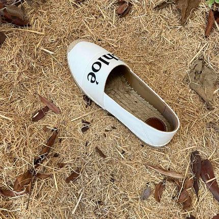 CHLOÉ 26S ESPADRILLE LOAFERS IN WHITE CALFSKIN AND CANVAS