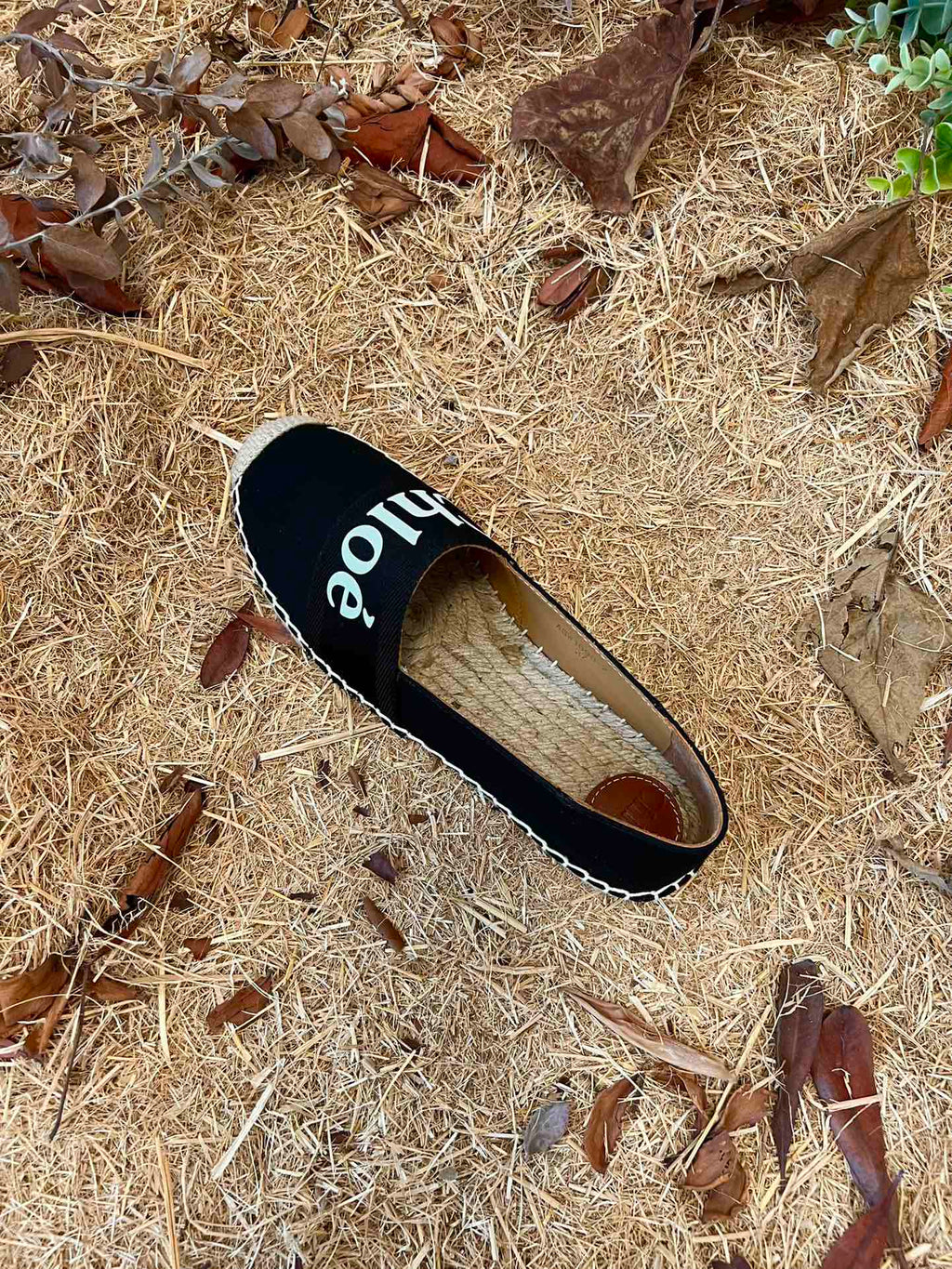 CHLOÉ 26S ESPADRILLE LOAFERS IN BLACK CANVAS