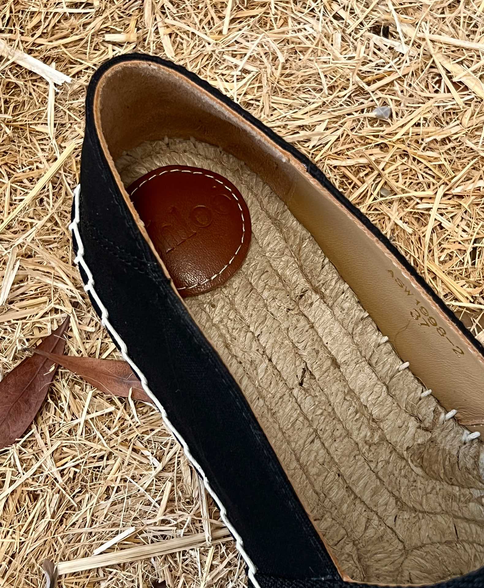 CHLOÉ 26S ESPADRILLE LOAFERS IN BLACK CANVAS