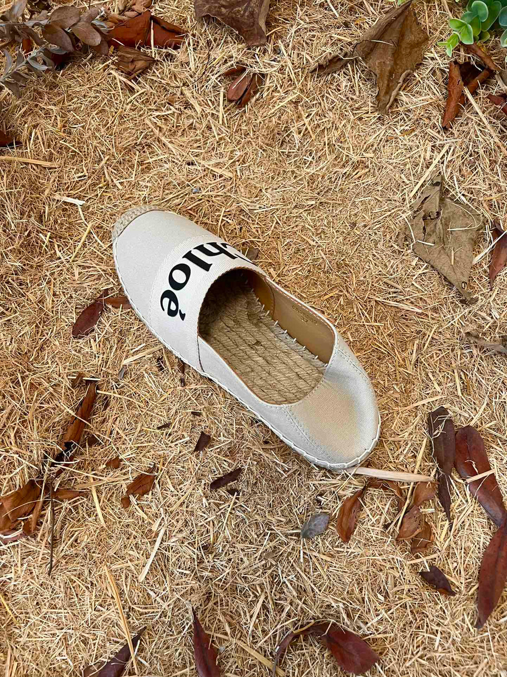 CHLOÉ 26S ESPADRILLE LOAFERS IN LIGHT BEIGE CANVAS