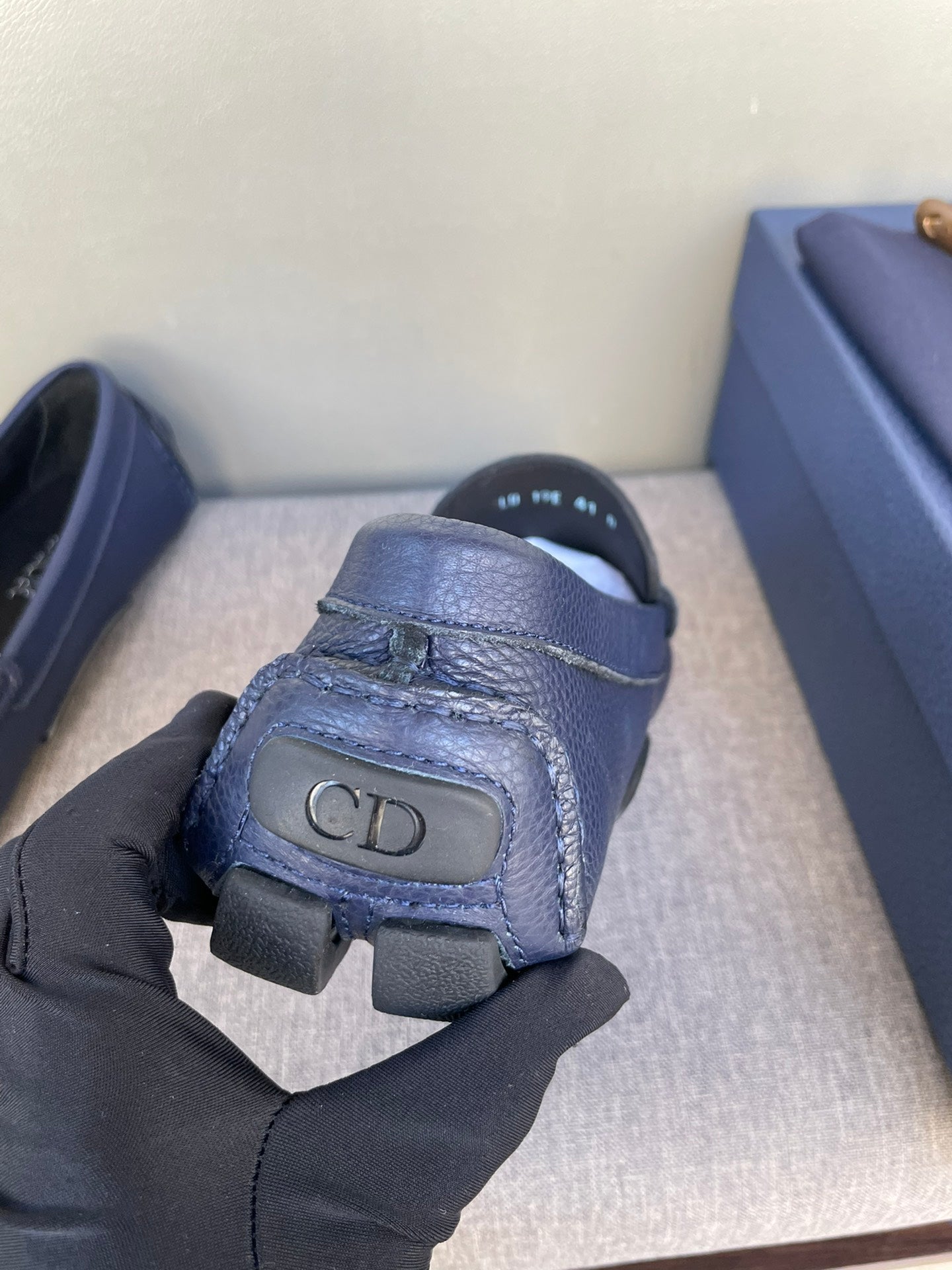 CD ODÉON LOAFER NAVY GRAINED CALFSKIN