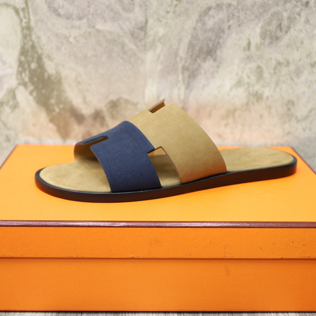 HM IZMIR SANDAL MOSS AND DENIM SUEDE