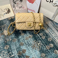 CHANEL 26S FLAP BAG 20 IN LIGHT YELLOW BEIGE LAMBSKIN