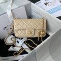 CHANEL 25S FLAP BAG 20 IN NUDE LAMBSKIN GOLD HARDWARE