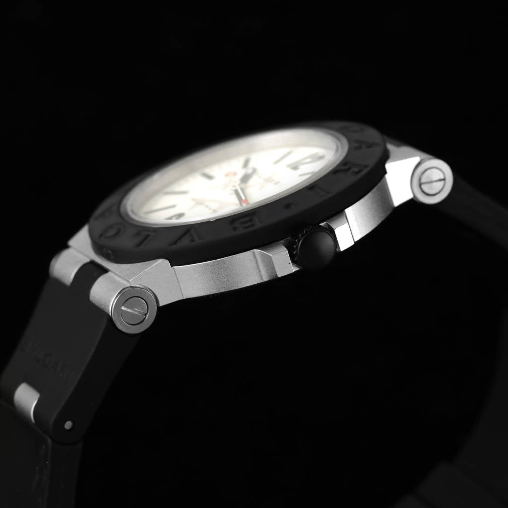 BVLGARI STEVE AOKI LIMITED EDITION ALUMINIUM AUTOMATIC BLACK RUBBER STRAP