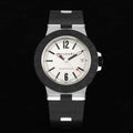 BVLGARI ALUMINIUM AUTOMATIC WHITE DIAL BLACK RUBBER STRAP