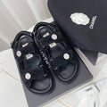 CHANEL 26S SANDALS IN BLACK SUEDE