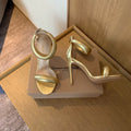 GIANVITO ROSSI 26S BIJOUX SANDALS 105 MM IN GOLD LAMBSKIN