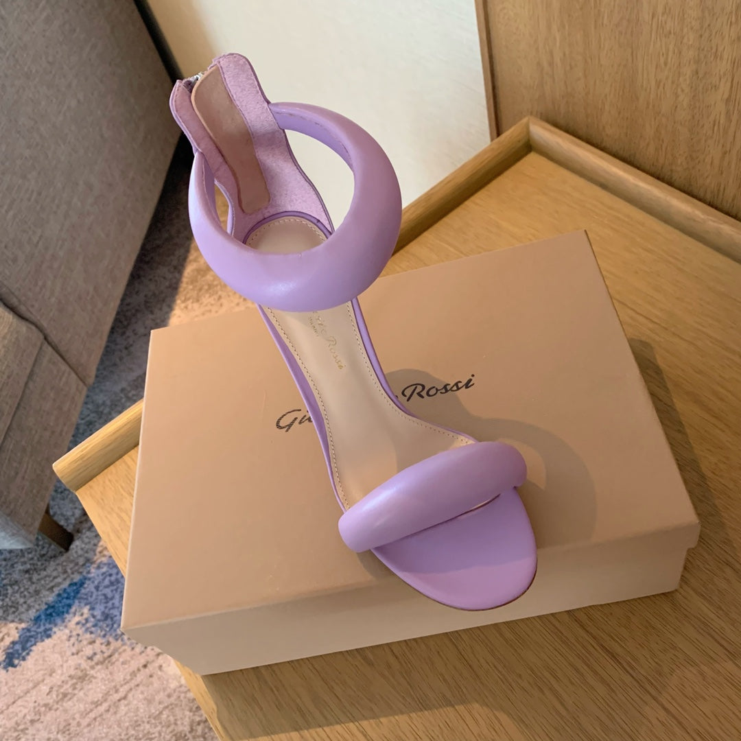GIANVITO ROSSI 26S BIJOUX SANDALS 105 MM IN LIGHT PURPLE LAMBSKIN