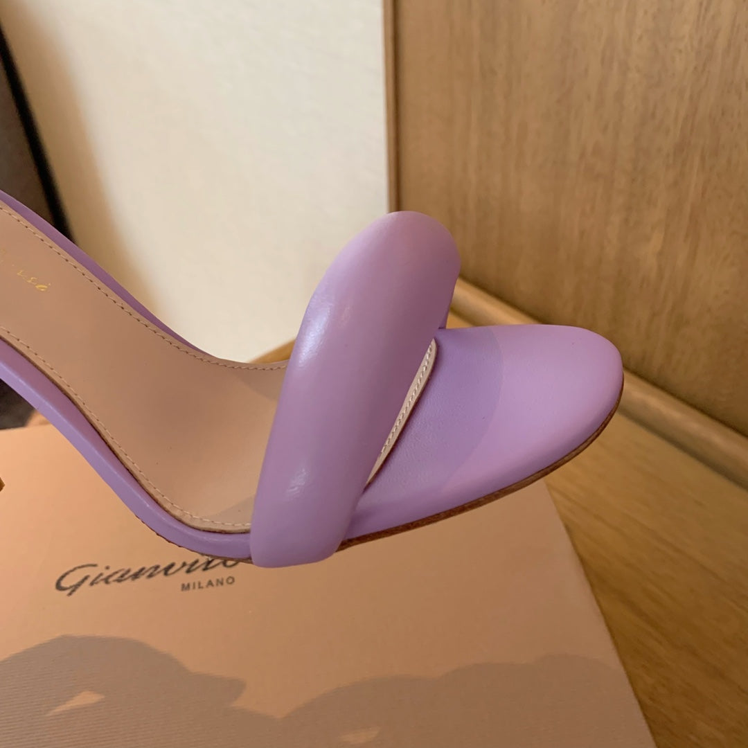 GIANVITO ROSSI 26S BIJOUX SANDALS 105 MM IN LIGHT PURPLE LAMBSKIN