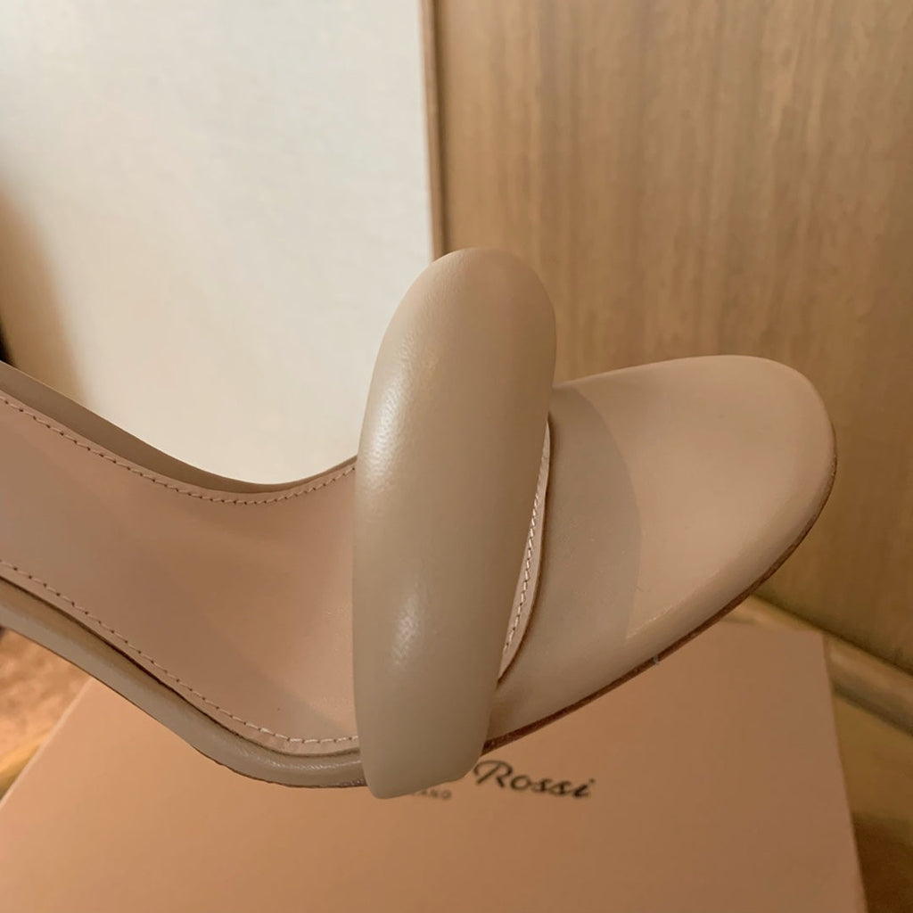 GIANVITO ROSSI 26S BIJOUX SANDALS 105 MM IN BEIGE LAMBSKIN