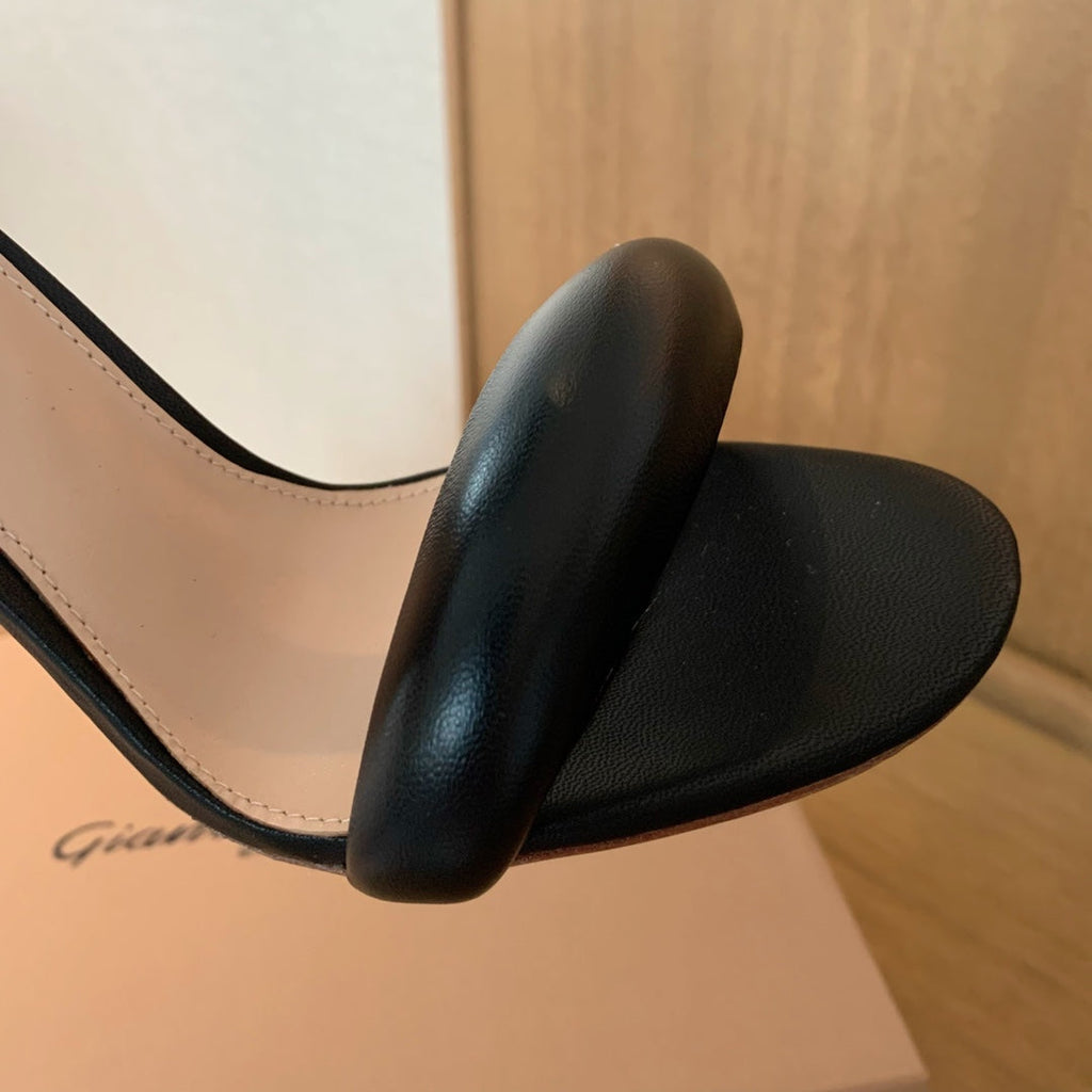 GIANVITO ROSSI 26S BIJOUX SANDALS 105 MM IN BLACK LAMBSKIN