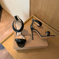 GIANVITO ROSSI 26S BIJOUX SANDALS 105 MM IN BLACK LAMBSKIN